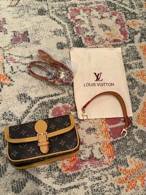 Lv Brown Monogram Crossbody Bag with Tan Trim